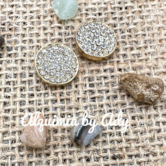 PAVE GOLD MANDALA STUD EARRINGS SET